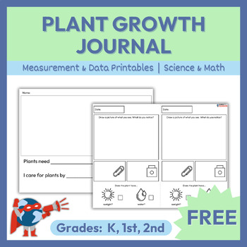 Preview of Science & Math Worksheets | Measuring Plants Activity | K-2