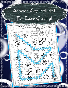 Science Maze Calculating Force, Mass & Acceleration Practice | TpT