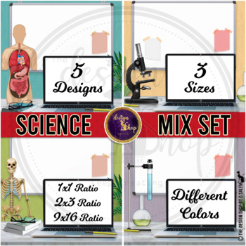 Preview of Science Mockups Microscope Science Lab Skeleton and Human Organs Set 6