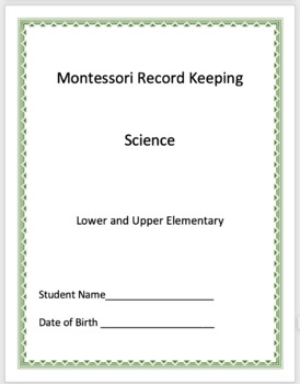 Preview of Science - Montessori Record Keeping