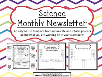 Preview of Science Monthly Newsletter Editable Templates