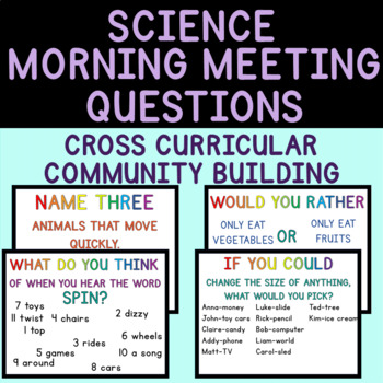 Preview of Science Morning Meeting Questions Distance Learning