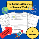 Science Morning Work/ Warm ups/ Bellwork (Unit 4) Review Unit