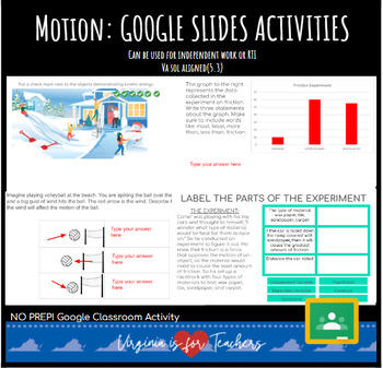 Preview of Science: Motion Unit Activity Slides (VA Science SOL 5.3)