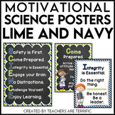 Science Motivational Posters in Lime and Navy