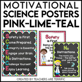 Science Motivational Posters in Pink, Lime, and Teal