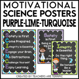 Science Motivational Posters in Purple, Lime, and Bright T