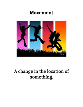 Preview of Science: Movement and energy vocabulary with pictures