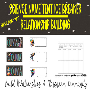 Preview of Science Name Tent & Activity-Relationship Building: Back-to-School