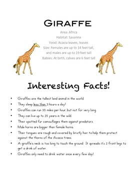 Science: Next Generation - Zoo Animal Facts by Firsties in PDX | TPT