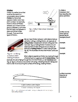 Middle School Physical Science Notes - Force, Gravity, Friction, and ...