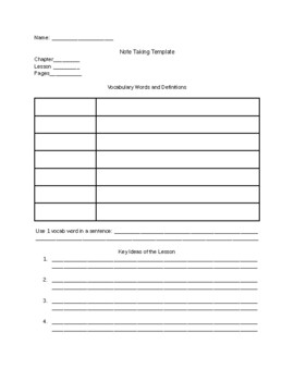 Preview of Science Notes Template