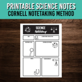 Science Notetaking Printable for Middle and High School