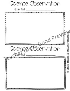 Preview of Science Observation Form Packet