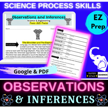 Preview of STEM Observation & Inference Activity Science Process Skills Practice NGSS MYP