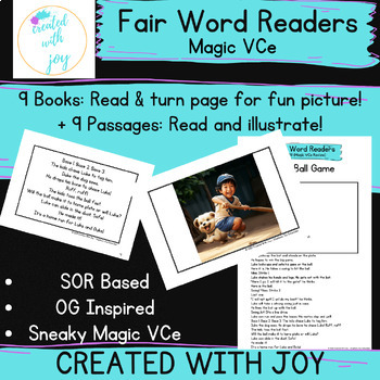 Preview of Magic e VCe Science Of Reading Decodable Books, Passages 54-62 Fair Word Readers