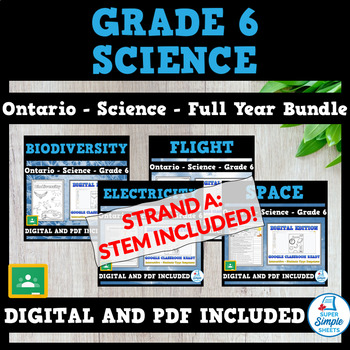 Preview of NEW 2022 Curriculum! Ontario Grade 6 - Science STEM - Full Year Bundle