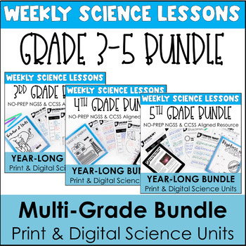 Preview of Multi-Grade Bundle of Science Units | Year-Long | With Reading Passages