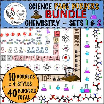 Preview of Science Page Borders BUNDLE: Chemistry Sets 1 and 2 {Portrait Borders}