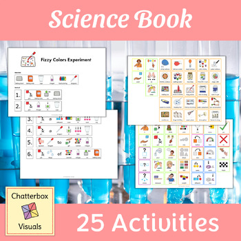 Preview of Science Picture Instructions Book & Science Communication Board | 25 Activities