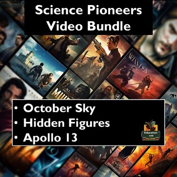 Preview of Science Pioneers Video Guide Bundle: October Sky, Hidden Figures, & Apollo 13