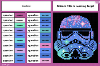 Preview of Science Pixel Art - Customize Your Questions - May the Fourth - Abstract Trooper