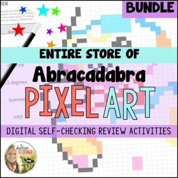 Preview of Science Pixel Art | Middle School Science Review Bundle