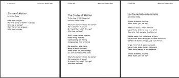 Preview of Science Poem about States of Matter