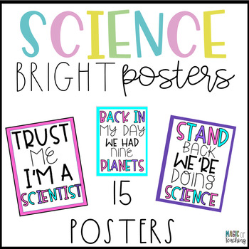 Preview of Science Posters - Classroom Science Decor in Brights