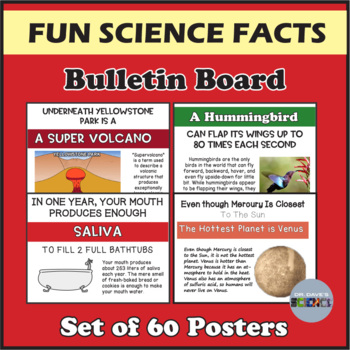 Preview of Science Posters Fun Science Facts, Bulletin Board and Classroom Décor
