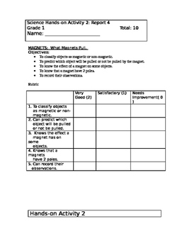 Preview of Science Practical Activity (Magnets)