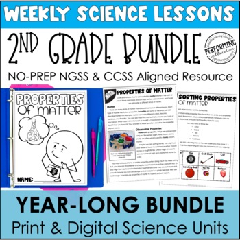 Preview of 2nd Grade Science Worksheets | Year-Long Bundle | With Reading Passages