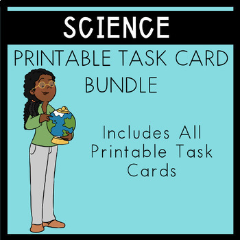 Preview of Science Printable Task Cards Bundle | Science Activities for Special Education