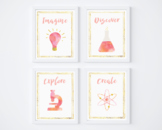 Science Printable Watercolor Posters