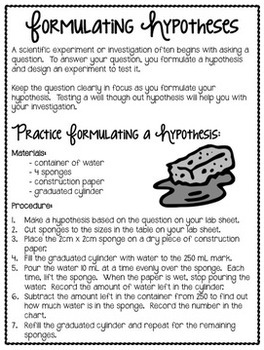 science process skills science unit reading passages and