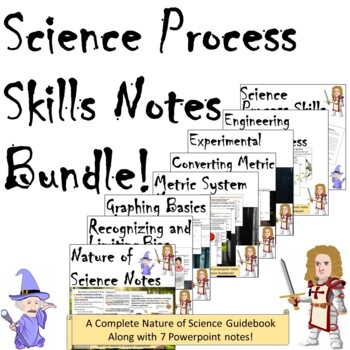 Preview of Science Process Skills Guidebook Notes with 7 Full Sets of Notes Bundle