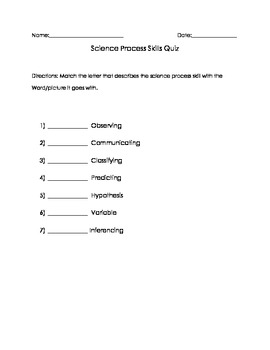 science process skills quiz by miss mundrean s exceptions tpt