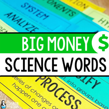 Preview of Science Vocabulary Word Wall Posters | Big Money Words | 3rd 4th 5th 6th 7th