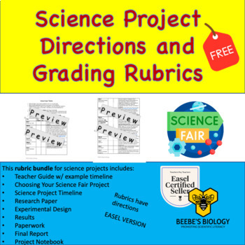 Preview of Science Project Grading Rubrics and Directions