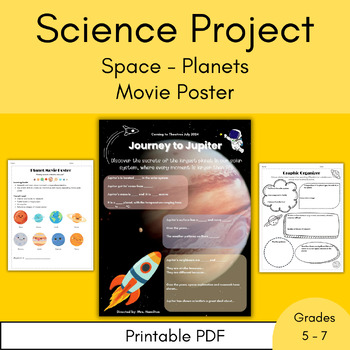 Preview of Space & Planets Movie Poster - Science Project - Ontario Curriculum