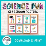 Science Pun Poster Set - Bright Bulletin Board & Classroom