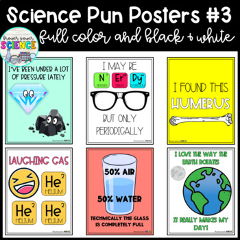 Preview of Science Pun Posters Set #3 | Science Bulletin Board