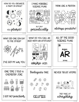 Science Puns - Classroom Posters by Pink Drinks and Planning | TpT