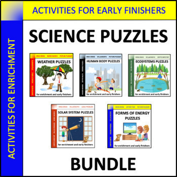 Preview of Science Puzzles Bundle - activities for early finishers