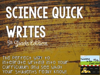 Preview of Science Quick Writes - 5th Grade TEKS Science Review with Photo Quick Writes