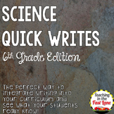 Science Quick Writes - 6th Grade TEKS Science Review with 