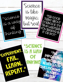 Preview of Science Quote Posters (6 Different Formats)