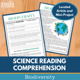 Science Reading Comprehension - Biodiversity - Print or Digital