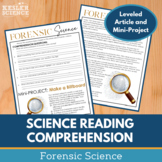 Science Reading Comprehension - Forensic Science - Print o