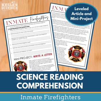 Preview of Science Reading Comprehension - Inmate Firefighters - Print or Digital